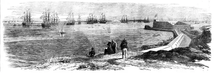Framed Print : Cherbourg Roads: Mooring-ground for Men-of-War, 1858. Creator: Unknown Framed Print : Cherbourg Roads: Mooring-ground for Men-of-War, 1858. Creator: Unknown