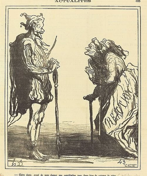 Chère dame, avant de nous donner... 1871. Creator: Honore Daumier