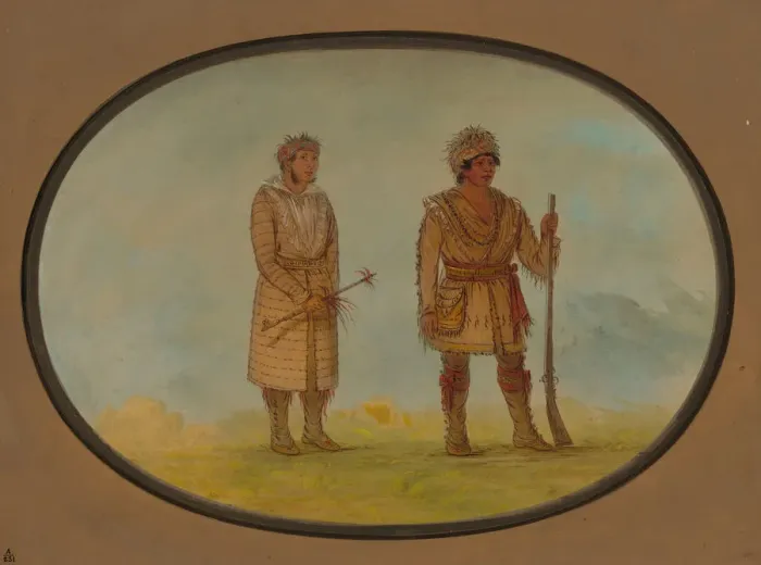 Framed Print : Two Cherokee Chiefs, 1861 / 1869. Creator: George Catlin Framed Print : Two Cherokee Chiefs, 1861 / 1869. Creator: George Catlin