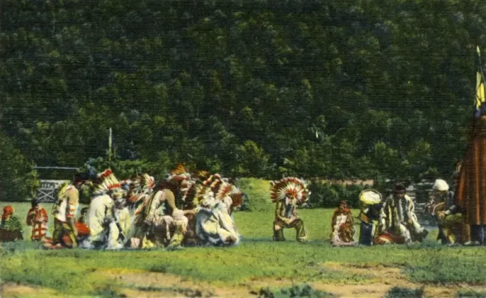 Framed Print : Cherokee Indians in Full Native Costume in one of their Ceremonial Dances - On Cherokee Framed Print : Cherokee Indians in Full Native Costume in one of their Ceremonial Dances - On Cherokee