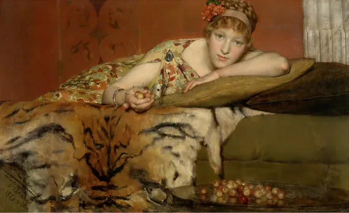 Framed Print : Cherries, 1873. Creator: Lawrence Alma-Tadema Framed Print : Cherries, 1873. Creator: Lawrence Alma-Tadema