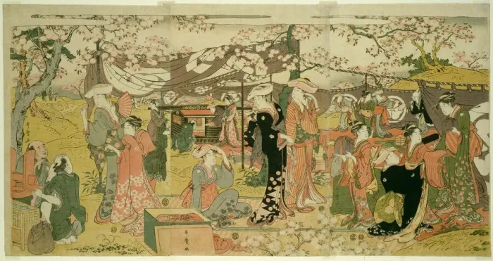 Framed Print : Cherry Blossom Banquet (Oka no utage), Japan, n. d. Creator: Kitagawa Utamaro Framed Print : Cherry Blossom Banquet (Oka no utage), Japan, n. d. Creator: Kitagawa Utamaro