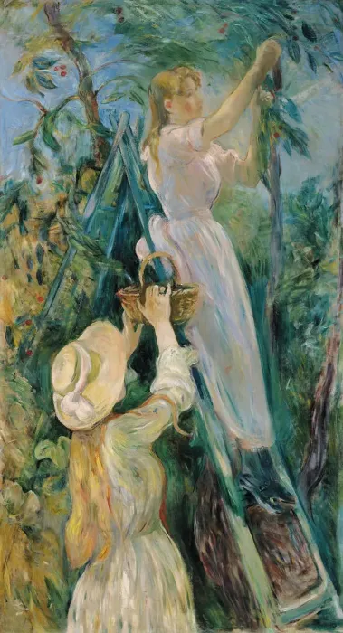 Framed Print : The Cherry Pickers (Le Cerisier), 1891. Artist: Morisot, Berthe (1841-1895) Framed Print : The Cherry Pickers (Le Cerisier), 1891. Artist: Morisot, Berthe (1841-1895)