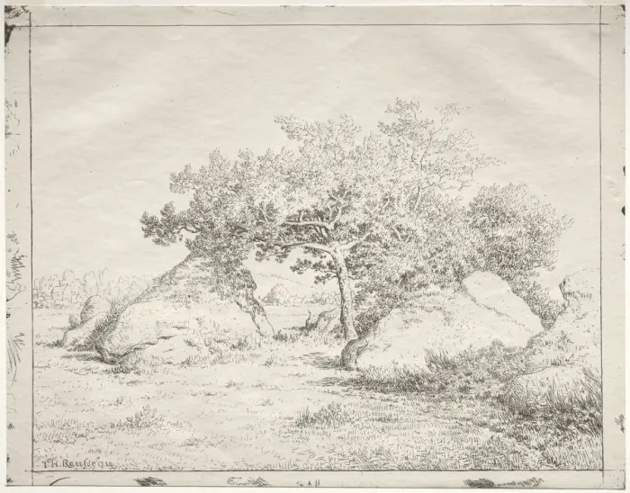 Framed Print : Cherry Tree at Blau. Creator: Theodore Rousseau (French, 1812-1867)