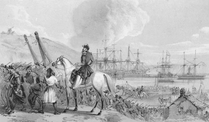 Framed Print : Cherson - Cossack Bay. French Landing Place and Depot, c1850s. Creator: Unknown Framed Print : Cherson - Cossack Bay. French Landing Place and Depot, c1850s. Creator: Unknown