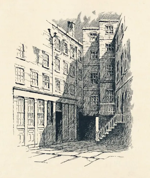 Framed Print : The Cheshire Cheese Tavern - Wine Office Court, Fleet Street, 1907. Artist: F Framed Print : The Cheshire Cheese Tavern - Wine Office Court, Fleet Street, 1907. Artist: F