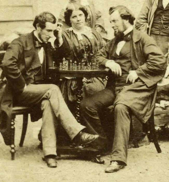 Framed Print : Chess and Cards, c1850s Framed Print : Chess and Cards, c1850s