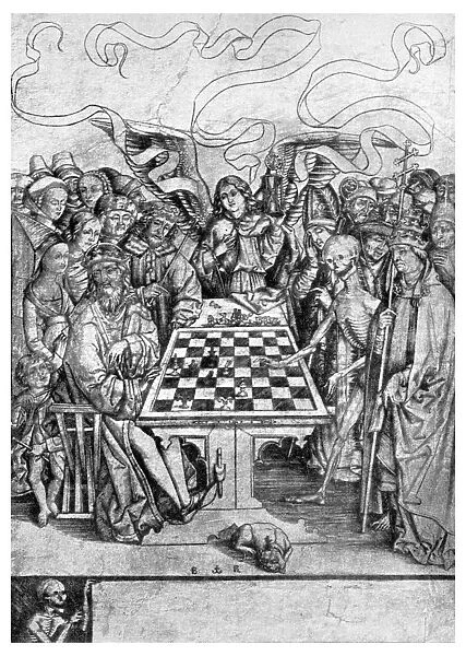 Chess: Death checkmating a king, c1400 (1956)