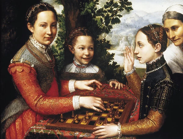 The Chess Game (Portrait of the artists sisters playing chess), 1555