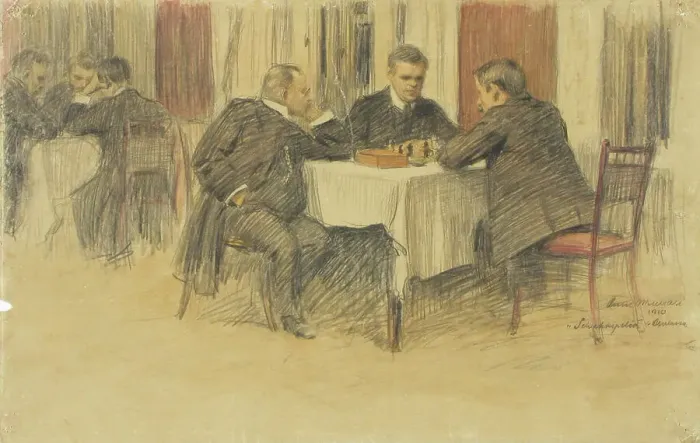 Framed Print : Chess players, 1910. Creator: Onni Muusari Framed Print : Chess players, 1910. Creator: Onni Muusari
