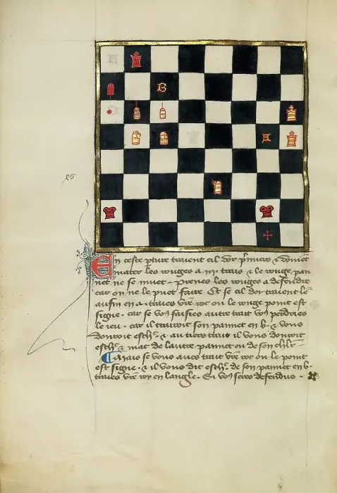 Framed Print : Chess Problem; Book of Chess Problems, late 14th century. Creator: Unknown Framed Print : Chess Problem; Book of Chess Problems, late 14th century. Creator: Unknown