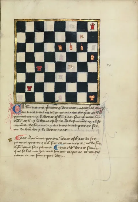 Framed Print : Chess Problem, late 14th century. Creator: Unknown Framed Print : Chess Problem, late 14th century. Creator: Unknown