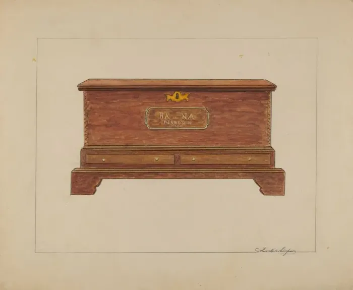 Framed Print : Chest, 1935 / 1942. Creator: Columbus Simpson Framed Print : Chest, 1935 / 1942. Creator: Columbus Simpson