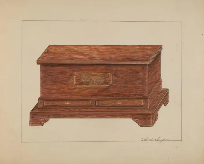 Framed Print : Chest, 1935 / 1942. Creator: Columbus Simpson Framed Print : Chest, 1935 / 1942. Creator: Columbus Simpson