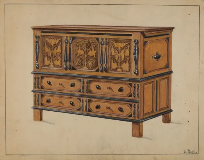 Framed Print : Chest, 1935 / 1942. Creator: Nicholas Gorid Framed Print : Chest, 1935 / 1942. Creator: Nicholas Gorid