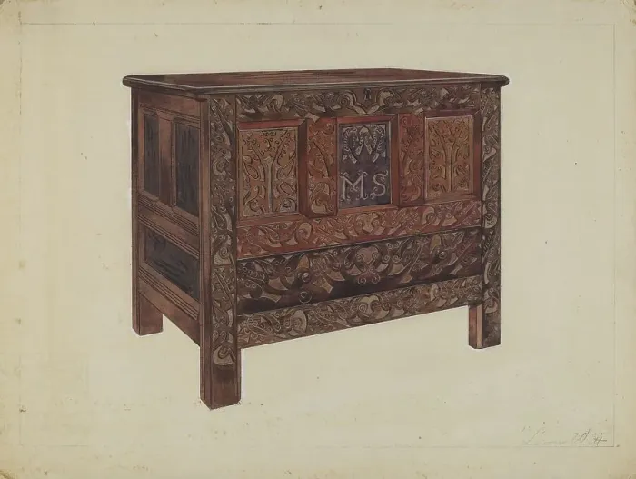 Framed Print : Chest, c. 1936. Creator: Leon Witt Framed Print : Chest, c. 1936. Creator: Leon Witt
