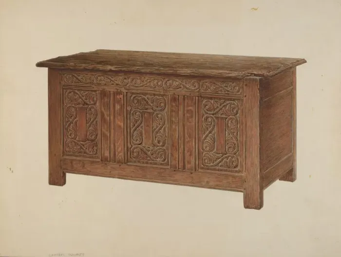 Framed Print : Chest, c. 1937. Creator: Charles Squires Framed Print : Chest, c. 1937. Creator: Charles Squires