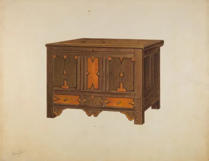 Framed Print : Chest, c. 1938. Creator: Arthur Johnson Framed Print : Chest, c. 1938. Creator: Arthur Johnson