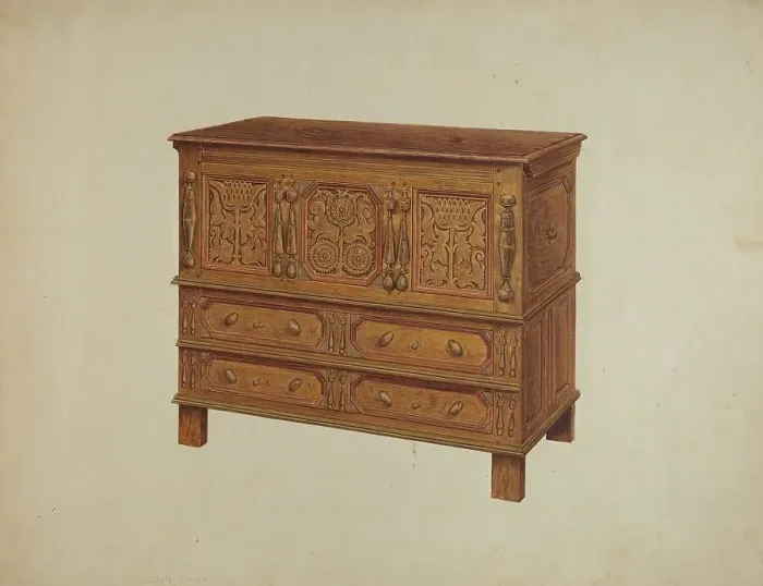 Framed Print : Chest, c. 1938. Creator: John Dana Framed Print : Chest, c. 1938. Creator: John Dana