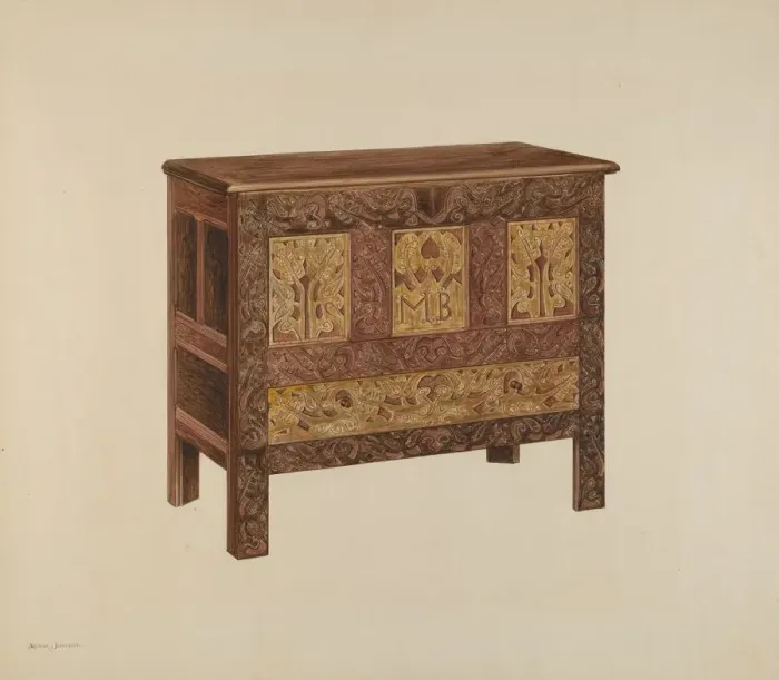 Framed Print : Chest, c. 1939. Creator: Arthur Johnson Framed Print : Chest, c. 1939. Creator: Arthur Johnson