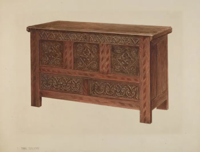 Framed Print : Chest with Drawer, c. 1938. Creator: Charles Squires Framed Print : Chest with Drawer, c. 1938. Creator: Charles Squires
