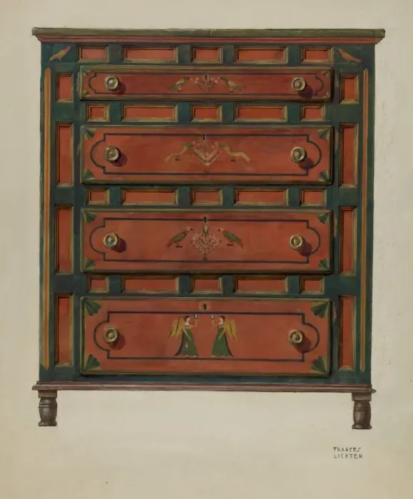 Framed Print : Chest of Drawers, 1935 / 1942. Creator: Frances Lichten Framed Print : Chest of Drawers, 1935 / 1942. Creator: Frances Lichten