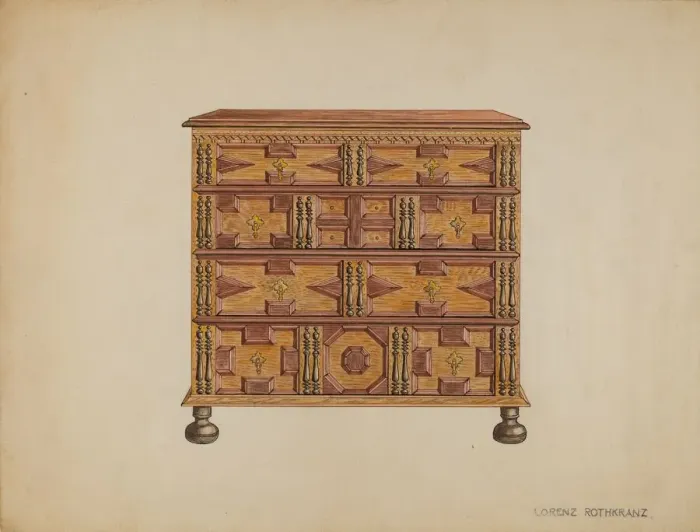Framed Print : Chest of Drawers, 1935 / 1942. Creator: Lorenz Rothkrantz Framed Print : Chest of Drawers, 1935 / 1942. Creator: Lorenz Rothkrantz