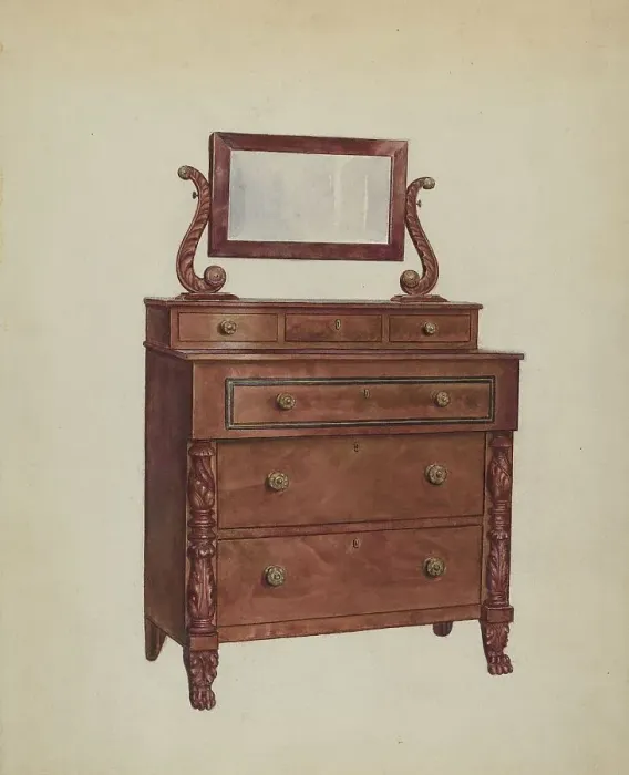 Framed Print : Chest of Drawers, 1936. Creator: Florence Choate Framed Print : Chest of Drawers, 1936. Creator: Florence Choate