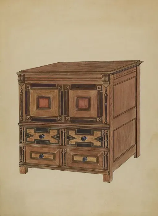 Framed Print : Chest of Drawers, 1936. Creator: Thomas J. Eliot Framed Print : Chest of Drawers, 1936. Creator: Thomas J. Eliot