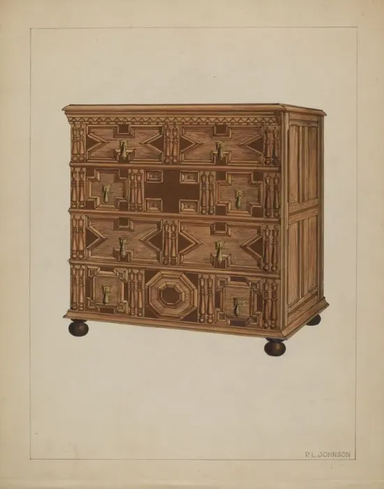Framed Print : Chest of Drawers, c. 1936. Creator: Philip Johnson Framed Print : Chest of Drawers, c. 1936. Creator: Philip Johnson