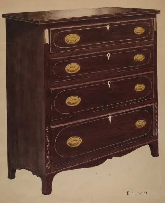 Framed Print : Chest of Drawers, c. 1937. Creator: Robert Stewart Framed Print : Chest of Drawers, c. 1937. Creator: Robert Stewart