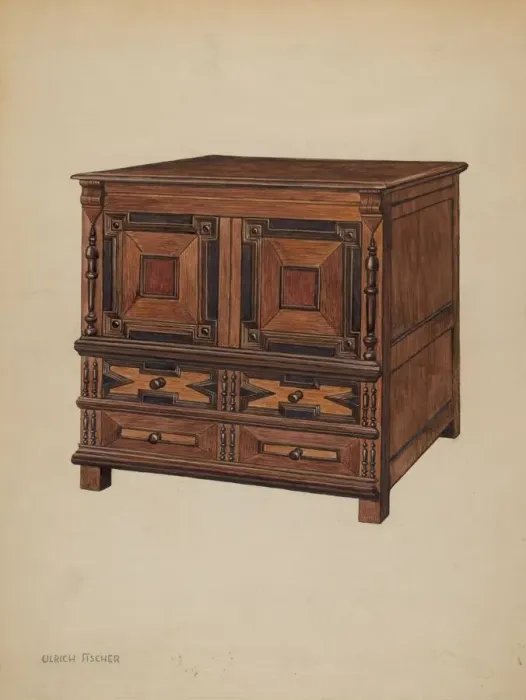 Framed Print : Chest with Drawers, c. 1937. Creator: Ulrich Fischer Framed Print : Chest with Drawers, c. 1937. Creator: Ulrich Fischer