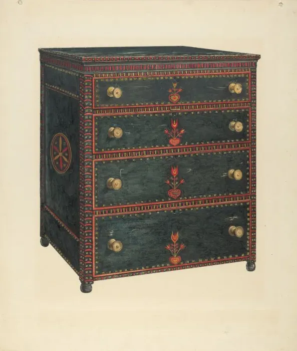 Framed Print : Chest of Drawers, c. 1938. Creator: Charles Henning Framed Print : Chest of Drawers, c. 1938. Creator: Charles Henning