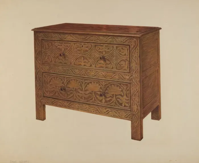 Framed Print : Chest of Drawers, c. 1938. Creator: Charles Squires Framed Print : Chest of Drawers, c. 1938. Creator: Charles Squires
