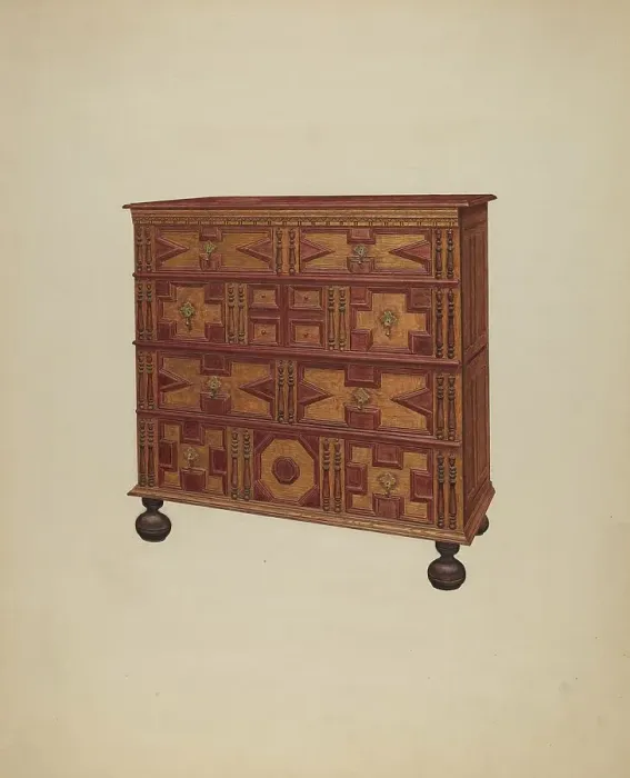 Framed Print : Chest of Drawers, c. 1938. Creator: Francis Borelli Framed Print : Chest of Drawers, c. 1938. Creator: Francis Borelli
