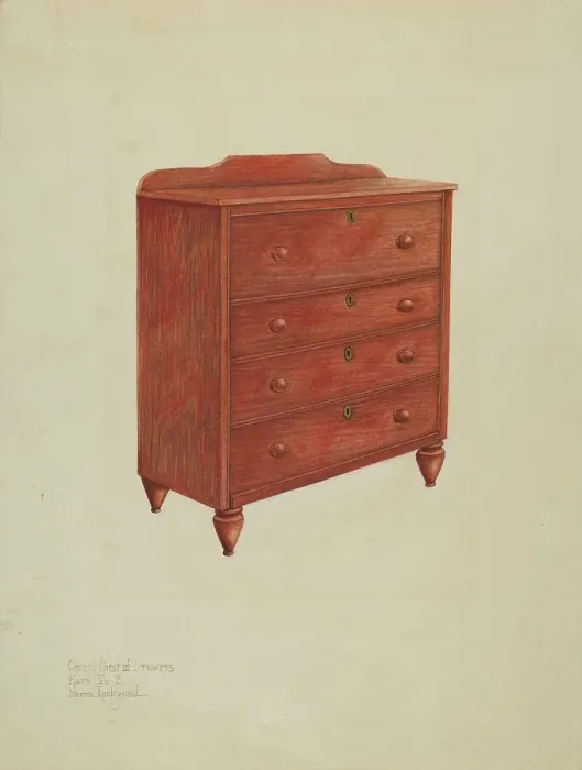 Framed Print : Chest of Drawers, c. 1939. Creator: Norma Lockwood Framed Print : Chest of Drawers, c. 1939. Creator: Norma Lockwood