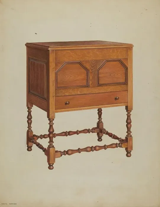 Framed Print : Chest on Frame, c. 1937. Creators: Louis Annino, Francis Borelli Framed Print : Chest on Frame, c. 1937. Creators: Louis Annino, Francis Borelli