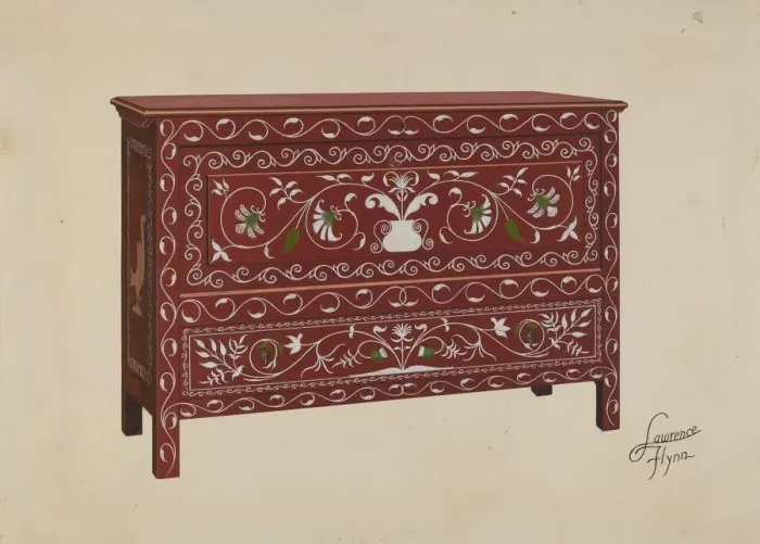 Framed Print : Chest (Front View), c. 1936. Creator: Lawrence Flynn Framed Print : Chest (Front View), c. 1936. Creator: Lawrence Flynn