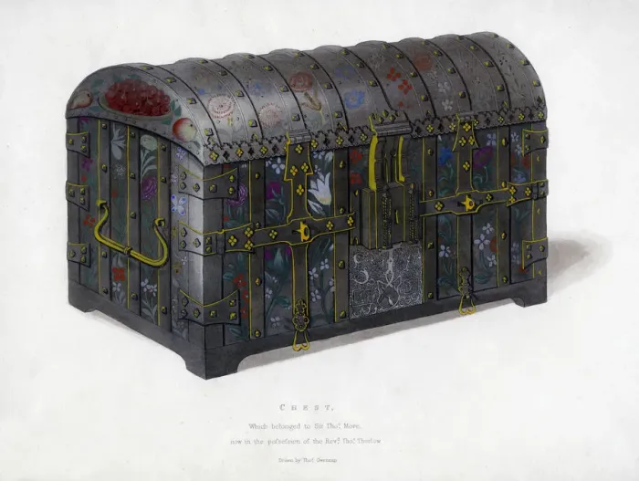 Framed Print : The chest of Sir Thomas More, 19th century. Artist: Thomas Gwennap Framed Print : The chest of Sir Thomas More, 19th century. Artist: Thomas Gwennap