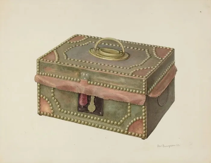 Framed Print : Chest or Trunk, 1938. Creator: Carl Buergerniss Framed Print : Chest or Trunk, 1938. Creator: Carl Buergerniss