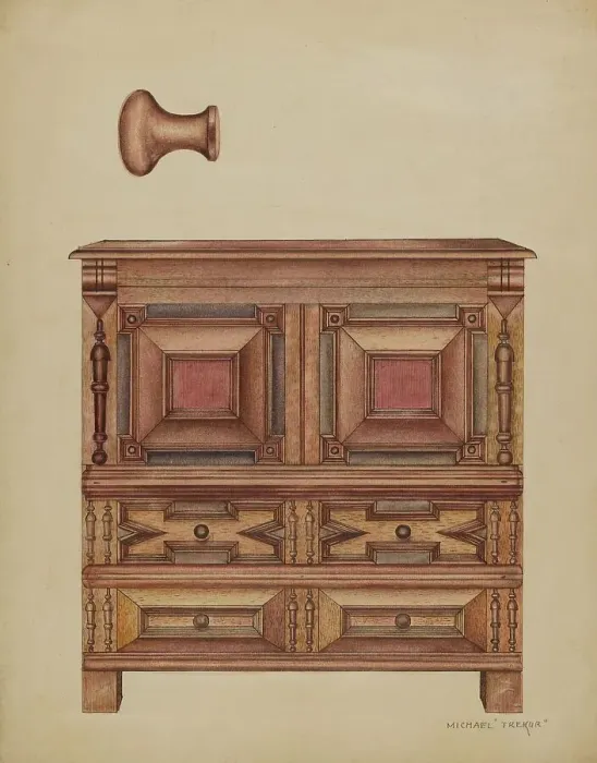 Framed Print : Chest (with two drawers), 1936. Creator: Michael Trekur Framed Print : Chest (with two drawers), 1936. Creator: Michael Trekur
