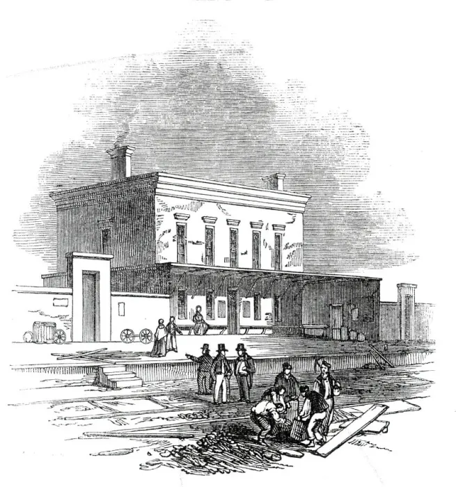 Framed Print : Chesterford Station, 1845. Creator: Unknown Framed Print : Chesterford Station, 1845. Creator: Unknown