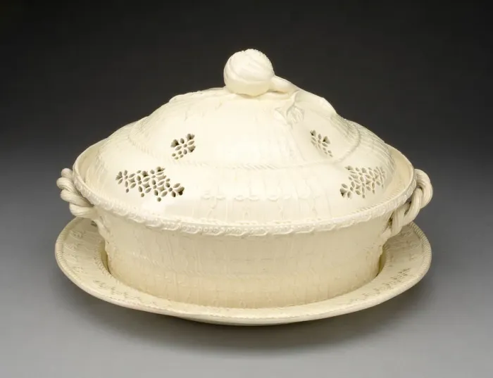 Framed Print : Chestnut Basket and Stand, Yorkshire, c. 1790. Creator: Leeds Pottery Framed Print : Chestnut Basket and Stand, Yorkshire, c. 1790. Creator: Leeds Pottery