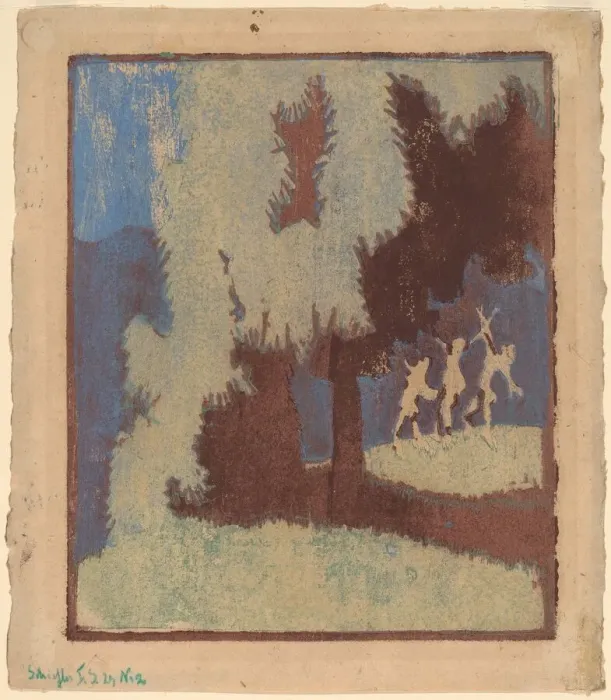 Framed Print : Chestnut Trees in Moonlight, 1904. Creator: Ernst Kirchner Framed Print : Chestnut Trees in Moonlight, 1904. Creator: Ernst Kirchner