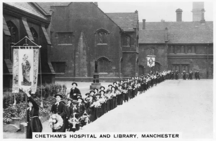Framed Print : Chethams Hospital and Library, Manchester, 1937 Framed Print : Chethams Hospital and Library, Manchester, 1937