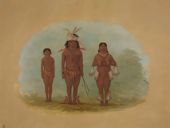 Framed Print : A Chetibo Family, 1854 / 1869. Creator: George Catlin Framed Print : A Chetibo Family, 1854 / 1869. Creator: George Catlin