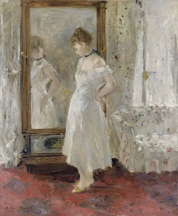 Framed Print : The cheval glass, 1876. Artist: Morisot, Berthe (1841-1895) Framed Print : The cheval glass, 1876. Artist: Morisot, Berthe (1841-1895)