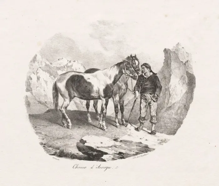 Framed Print : Chevaux d Auvergne, 1822. Creator: Theodore Gericault (French, 1791-1824); Gihaut Framed Print : Chevaux d Auvergne, 1822. Creator: Theodore Gericault (French, 1791-1824); Gihaut