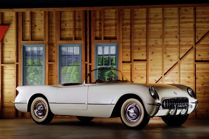 Framed Print : Chevrolet Corvette 1954. Artist: Simon Clay Framed Print : Chevrolet Corvette 1954. Artist: Simon Clay