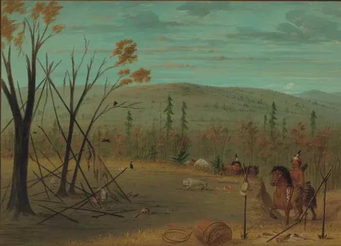 Framed Print : The Cheyenne Brothers Returning from Their Fall Hunt, 1861  /  1869. Creator: George Catlin